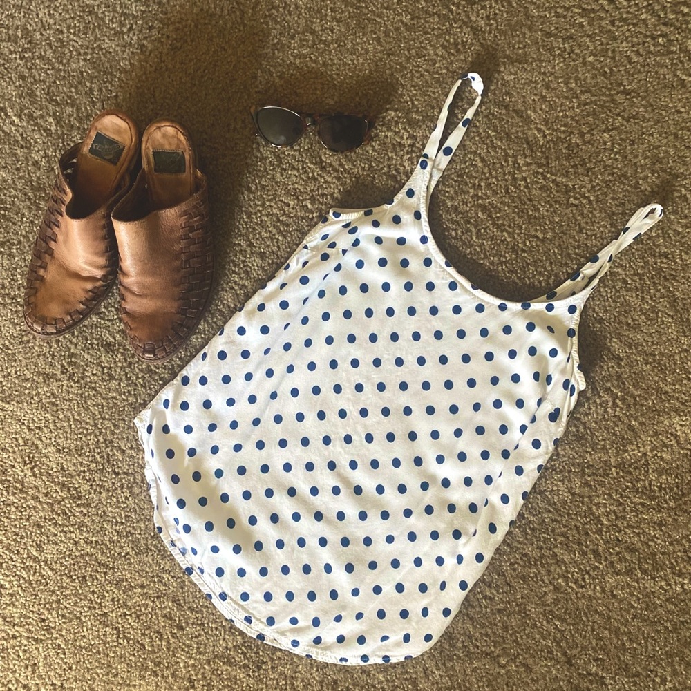 Splendid White/Navy dot Tank XS
